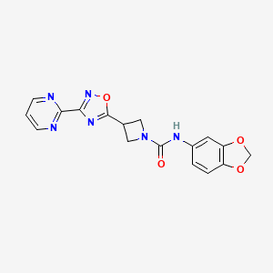 N-(benzo[d][1,3]dioxol-5-yl)-3-(3-(pyrimidin-2-yl)-1,2,4-oxadiazol-5-yl)azetidine-1-carboxamide