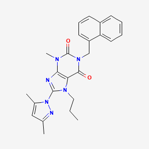 8-(3,5-dimethyl-1H-pyrazol-1-yl)-3-methyl-1-(naphthalen-1-ylmethyl)-7-propyl-1H-purine-2,6(3H,7H)-dione