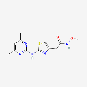 2-(2-((4,6-dimethylpyrimidin-2-yl)amino)thiazol-4-yl)-N-methoxyacetamide