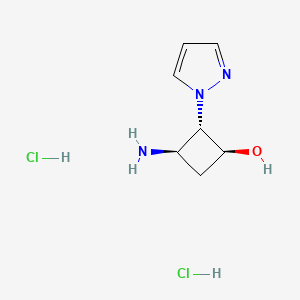 molecular formula C7H13Cl2N3O B2415941 (1S,2S,3R)-3-Amino-2-pyrazol-1-ylcyclobutan-1-ol;dihydrochloride CAS No. 1955557-43-3