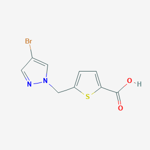 molecular formula C9H7BrN2O2S B2415953 5-[(4-bromo-1H-pyrazol-1-yl)methyl]thiophene-2-carboxylic acid CAS No. 1006485-87-5