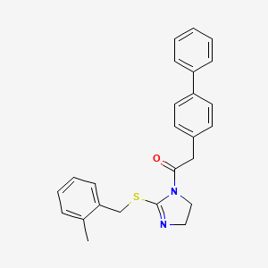 2-([1,1'-biphenyl]-4-yl)-1-(2-((2-methylbenzyl)thio)-4,5-dihydro-1H-imidazol-1-yl)ethanone