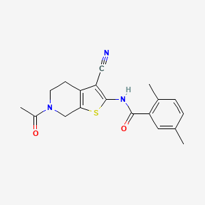 molecular formula C19H19N3O2S B2415965 N-{6-acetyl-3-cyano-4H,5H,6H,7H-thieno[2,3-c]pyridin-2-yl}-2,5-dimethylbenzamide CAS No. 941961-80-4