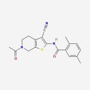 molecular formula C19H19N3O2S B2415965 N-(6-acetyl-3-cyano-5,7-dihydro-4H-thieno[2,3-c]pyridin-2-yl)-2,5-dimethylbenzamide CAS No. 941961-80-4