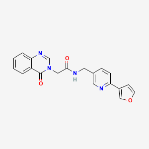 molecular formula C20H16N4O3 B2415968 N-((6-(furan-3-yl)pyridin-3-yl)methyl)-2-(4-oxoquinazolin-3(4H)-yl)acetamide CAS No. 2034310-66-0