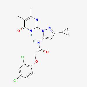 molecular formula C20H19Cl2N5O3 B2415971 N-(3-cyclopropyl-1-(4,5-dimethyl-6-oxo-1,6-dihydropyrimidin-2-yl)-1H-pyrazol-5-yl)-2-(2,4-dichlorophenoxy)acetamide CAS No. 1203198-74-6