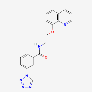 N-(2-(quinolin-8-yloxy)ethyl)-3-(1H-tetrazol-1-yl)benzamide