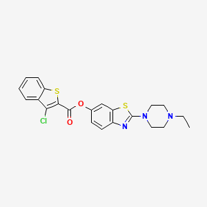 2-(4-Ethylpiperazin-1-yl)benzo[d]thiazol-6-yl 3-chlorobenzo[b]thiophene-2-carboxylate