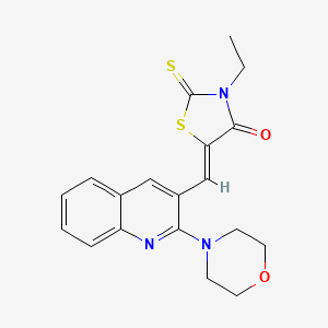 molecular formula C19H19N3O2S2 B2415979 (Z)-3-ethyl-5-((2-morpholinoquinolin-3-yl)methylene)-2-thioxothiazolidin-4-one CAS No. 886167-65-3