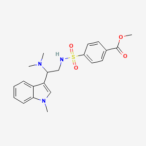 molecular formula C21H25N3O4S B2415991 methyl 4-(N-(2-(dimethylamino)-2-(1-methyl-1H-indol-3-yl)ethyl)sulfamoyl)benzoate CAS No. 1396848-62-6