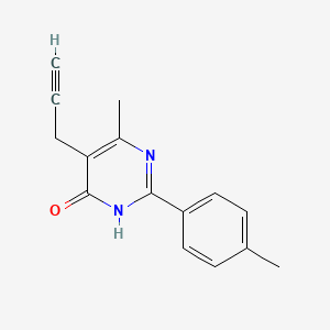 molecular formula C15H14N2O B2415992 6-methyl-2-(4-methylphenyl)-5-(2-propynyl)-4(3H)-pyrimidinone CAS No. 338757-57-6