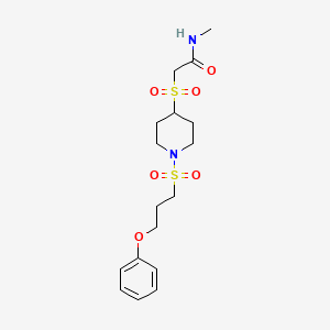 N-methyl-2-((1-((3-phenoxypropyl)sulfonyl)piperidin-4-yl)sulfonyl)acetamide