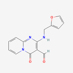 molecular formula C14H11N3O3 B2416003 2-((furan-2-ylmethyl)amino)-4-oxo-4H-pyrido[1,2-a]pyrimidine-3-carbaldehyde CAS No. 609793-18-2