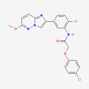 molecular formula C21H16Cl2N4O3 B2416039 N-(2-chloro-5-(6-methoxyimidazo[1,2-b]pyridazin-2-yl)phenyl)-2-(4-chlorophenoxy)acetamide CAS No. 946268-53-7