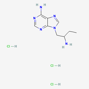 molecular formula C9H17Cl3N6 B2416047 9-(2-氨基丁基)嘌呤-6-胺；三盐酸盐 CAS No. 2418644-71-8