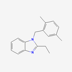 molecular formula C18H20N2 B2416051 1-[(2,5-二甲苯基)甲基]-2-乙基苯并咪唑 CAS No. 637324-56-2