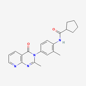 molecular formula C21H22N4O2 B2416053 N-{2-METHYL-4-[2-METHYL-4-OXOPYRIDO[2,3-D]PYRIMIDIN-3(4H)-YL]PHENYL}-1-CYCLOPENTANECARBOXAMIDE CAS No. 921817-65-4