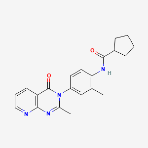molecular formula C21H22N4O2 B2416053 N-[2-methyl-4-(2-methyl-4-oxopyrido[2,3-d]pyrimidin-3-yl)phenyl]cyclopentanecarboxamide CAS No. 921817-65-4