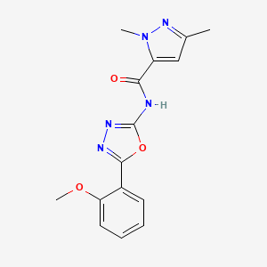 molecular formula C15H15N5O3 B2416056 N-(5-(2-甲氧苯基)-1,3,4-恶二唑-2-基)-1,3-二甲基-1H-吡唑-5-甲酰胺 CAS No. 1014045-80-7
