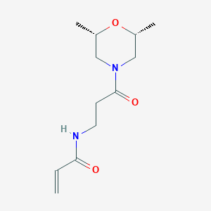 molecular formula C12H20N2O3 B2416058 N-[3-[(2S,6R)-2,6-Dimethylmorpholin-4-yl]-3-oxopropyl]prop-2-enamide CAS No. 2199270-44-3