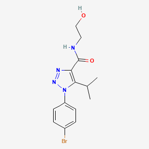 molecular formula C14H17BrN4O2 B2416062 1-(4-bromophenyl)-N-(2-hydroxyethyl)-5-isopropyl-1H-1,2,3-triazole-4-carboxamide CAS No. 954850-95-4
