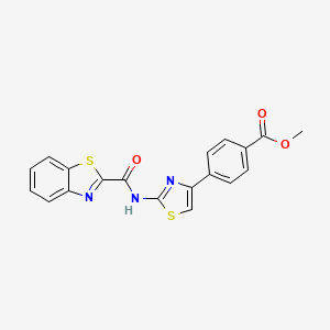 molecular formula C19H13N3O3S2 B2416091 Methyl 4-(2-(benzo[d]thiazole-2-carboxamido)thiazol-4-yl)benzoate CAS No. 477485-41-9