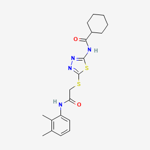molecular formula C19H24N4O2S2 B2416094 N-[5-[2-(2,3-dimethylanilino)-2-oxoethyl]sulfanyl-1,3,4-thiadiazol-2-yl]cyclohexanecarboxamide CAS No. 392294-29-0