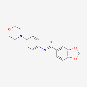 (E)-N-(benzo[d][1,3]dioxol-5-ylmethylene)-4-morpholinoaniline