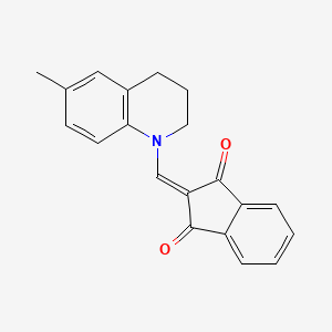 molecular formula C20H17NO2 B2416112 2-((6-Methyl-1,2,3,4-tetrahydroquinolyl)methylene)indane-1,3-dione CAS No. 1022580-78-4