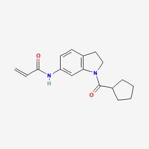 molecular formula C17H20N2O2 B2416159 N-(1-cyclopentanecarbonyl-2,3-dihydro-1H-indol-6-yl)prop-2-enamide CAS No. 2361747-00-2