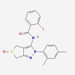 molecular formula C20H18IN3O2S B2416170 N-[2-(2,4-dimethylphenyl)-5-oxo-2H,4H,6H-5lambda4-thieno[3,4-c]pyrazol-3-yl]-2-iodobenzamide CAS No. 1017691-50-7