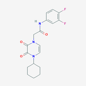 molecular formula C18H19F2N3O3 B2416171 2-(4-Cyclohexyl-2,3-dioxopyrazin-1-yl)-N-(3,4-difluorophenyl)acetamide CAS No. 2379976-02-8