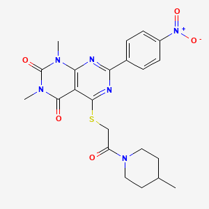 1,3-dimethyl-5-((2-(4-methylpiperidin-1-yl)-2-oxoethyl)thio)-7-(4-nitrophenyl)pyrimido[4,5-d]pyrimidine-2,4(1H,3H)-dione