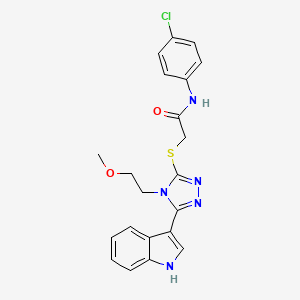 2-((5-(1H-indol-3-yl)-4-(2-methoxyethyl)-4H-1,2,4-triazol-3-yl)thio)-N-(4-chlorophenyl)acetamide