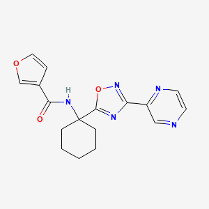 N-(1-(3-(pyrazin-2-yl)-1,2,4-oxadiazol-5-yl)cyclohexyl)furan-3-carboxamide