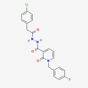 N'-(2-(4-chlorophenyl)acetyl)-1-(4-fluorobenzyl)-2-oxo-1,2-dihydropyridine-3-carbohydrazide