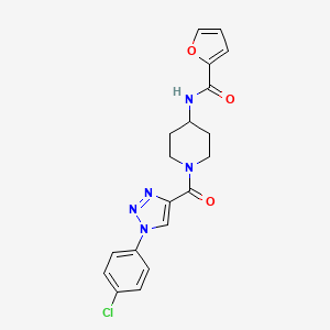 molecular formula C19H18ClN5O3 B2416255 N-(1-(1-(4-chlorophenyl)-1H-1,2,3-triazole-4-carbonyl)piperidin-4-yl)furan-2-carboxamide CAS No. 1251601-95-2