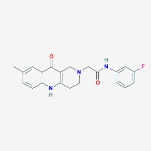 molecular formula C21H20FN3O2 B2416265 N-(3-fluorophenyl)-2-(8-methyl-10-oxo-3,4-dihydrobenzo[b][1,6]naphthyridin-2(1H,5H,10H)-yl)acetamide CAS No. 1251609-10-5
