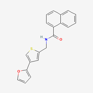 molecular formula C20H15NO2S B2416278 N-[[4-(Furan-2-yl)thiophen-2-yl]methyl]naphthalene-1-carboxamide CAS No. 2379996-97-9