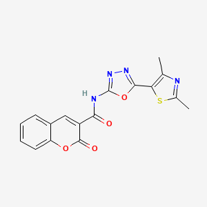 molecular formula C17H12N4O4S B2416464 N-(5-(2,4-dimethylthiazol-5-yl)-1,3,4-oxadiazol-2-yl)-2-oxo-2H-chromene-3-carboxamide CAS No. 1286704-20-8
