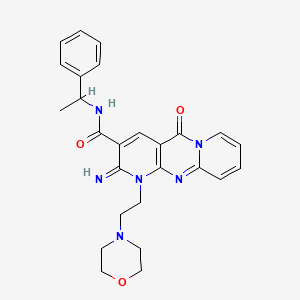 2-imino-1-(2-morpholinoethyl)-5-oxo-N-(1-phenylethyl)-2,5-dihydro-1H-dipyrido[1,2-a:2',3'-d]pyrimidine-3-carboxamide