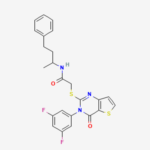2-{[3-(3,5-difluorophenyl)-4-oxo-3,4-dihydrothieno[3,2-d]pyrimidin-2-yl]sulfanyl}-N-(4-phenylbutan-2-yl)acetamide