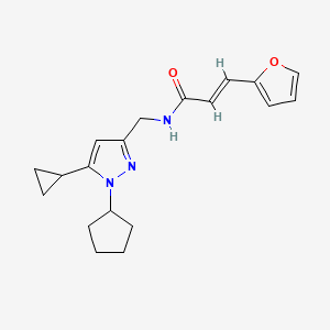 (E)-N-((1-cyclopentyl-5-cyclopropyl-1H-pyrazol-3-yl)methyl)-3-(furan-2-yl)acrylamide