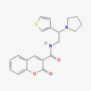 2-oxo-N-(2-(pyrrolidin-1-yl)-2-(thiophen-3-yl)ethyl)-2H-chromene-3-carboxamide