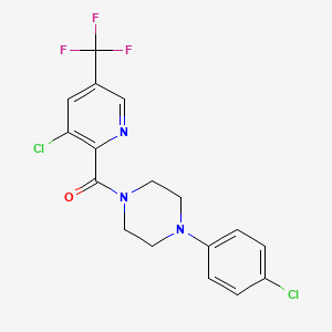 1-[3-Chloro-5-(trifluoromethyl)pyridine-2-carbonyl]-4-(4-chlorophenyl)piperazine