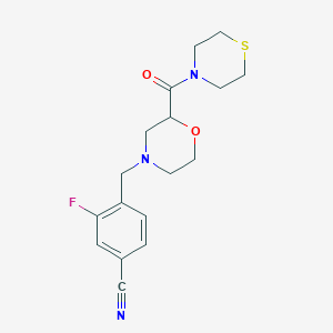 3-Fluoro-4-[[2-(thiomorpholine-4-carbonyl)morpholin-4-yl]methyl]benzonitrile