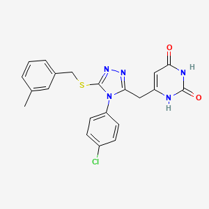 6-[[4-(4-chlorophenyl)-5-[(3-methylphenyl)methylsulfanyl]-1,2,4-triazol-3-yl]methyl]-1H-pyrimidine-2,4-dione