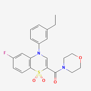 (4-(3-ethylphenyl)-6-fluoro-1,1-dioxido-4H-benzo[b][1,4]thiazin-2-yl)(morpholino)methanone