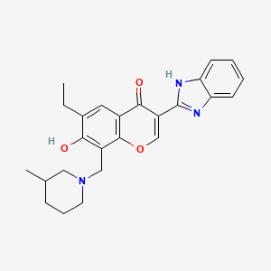 3-(1H-benzo[d]imidazol-2-yl)-6-ethyl-7-hydroxy-8-((3-methylpiperidin-1-yl)methyl)-4H-chromen-4-one