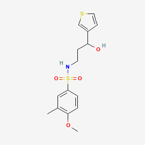 N-(3-hydroxy-3-(thiophen-3-yl)propyl)-4-methoxy-3-methylbenzenesulfonamide